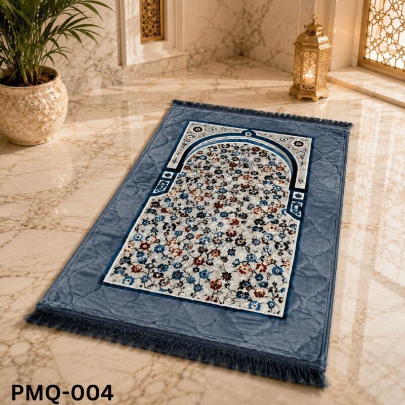 silver quilted prayer mat