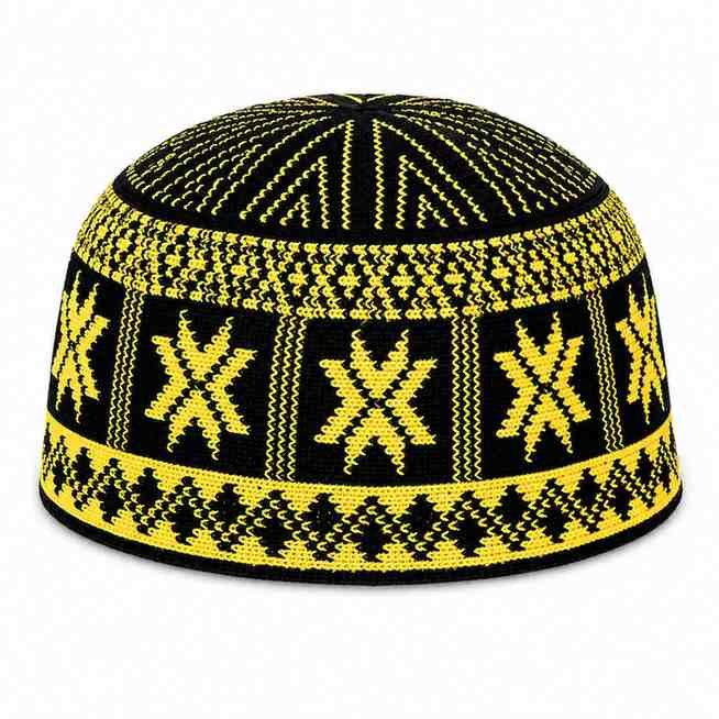 Netted Prayer Caps Turki style yeloow and black style