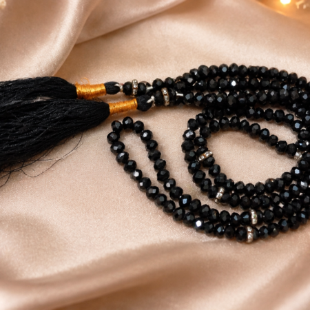 image of black crystals Prayer beads